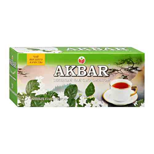 Чай Akbar зеленый с жасмином 25 пакетиков по 2 г арт. 3453663