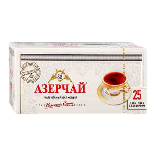 Чай Азерчай черный байховый премиум 25 пакетиков по 2 г арт. 3440853