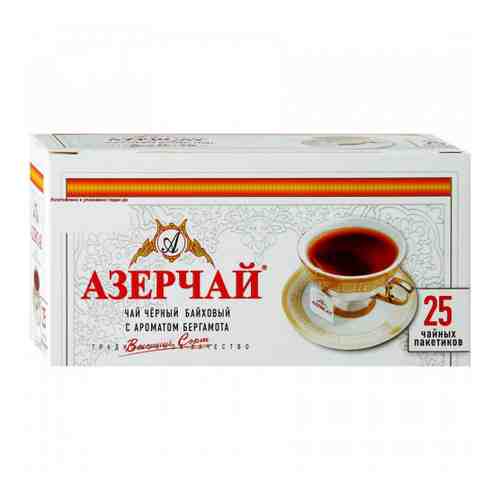 Чай Азерчай черный с ароматом бергамота 25 пакетиков по 2 г арт. 3366468