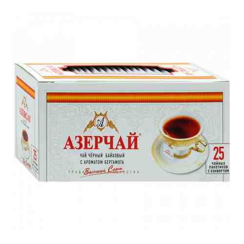 Чай Азерчай черный с ароматом бергамота в сашетах 25 пакетиков по 2 г арт. 3337119