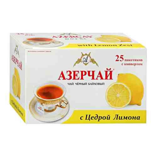 Чай Азерчай черный с лимоном 25 пакетиков по 1.8 г арт. 3379500