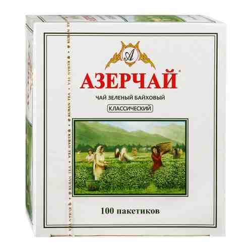 Чай Азерчай Классический зеленый 100 пакетиков по 1.8 г арт. 3407926