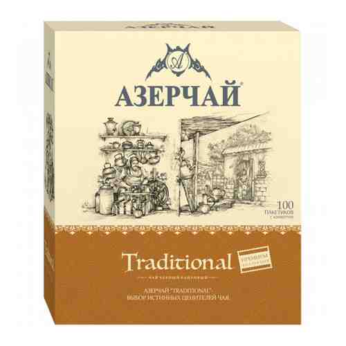 Чай Азерчай Премиум Традиционный черный 100 пакетиков по 1.8 г арт. 3379511