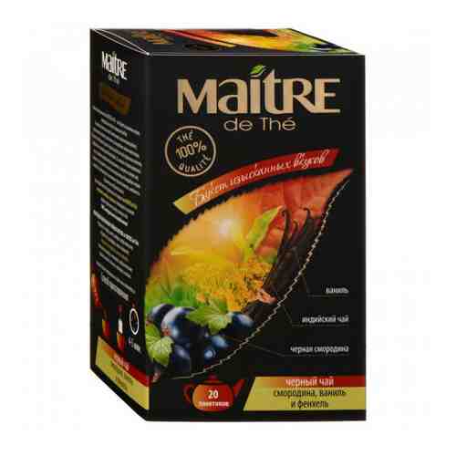 Чай Maitre de The Букет изысканных вкусов черный гранулированный со смородиной и ванилью 20 пакетиков по 1.5 г арт. 3379092