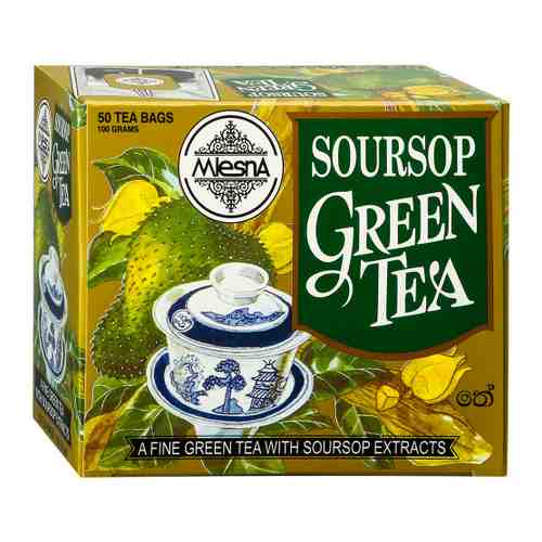 Чай Mlesna зеленый с ароматом саусэпа 50 пакетиков по 2 г арт. 3456369