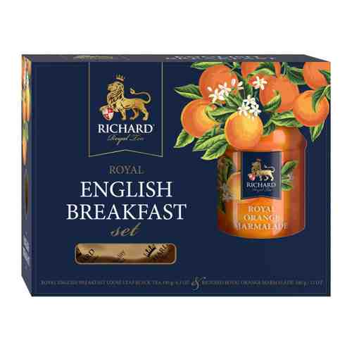 Чай Richard Royal English Breakfast черный крупнолистовой 180 г и джем апельсиновый арт. 3412218
