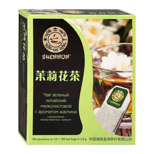 Чай Shennun Китайский зеленый с ароматом жасмина 100 пакетиков по 1.8 г арт. 3449779