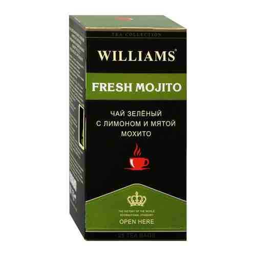 Чай Williams Fresh Mojito зеленый с ароматом Лайм Мохито 25 пакетиков по 2 г арт. 3459467
