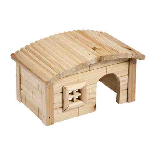 Домик Duvo+ деревянный Дом с окошком для грызунов 27x17x15 см арт. 3460505