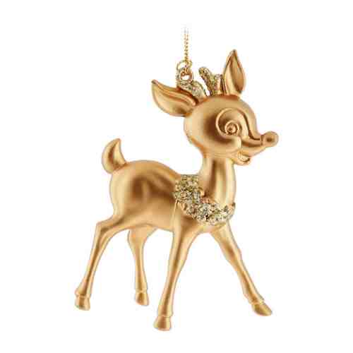 Елочное украшение Holiday Classics Олененок Бэмби золотой матовый 8х12 см арт. 3481650