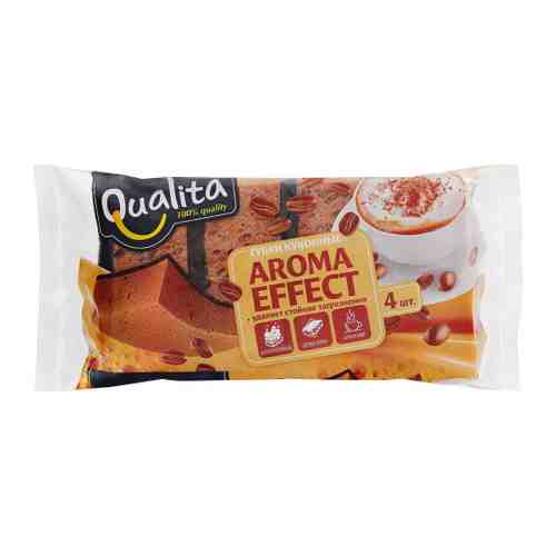Губка для посуды Qualita Aroma Effect кухонные 4 штуки арт. 3383163