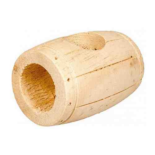 Игрушка Duvo+ деревянная Бочка-туннель бежевая для грызунов 9х5.5 см арт. 3456440