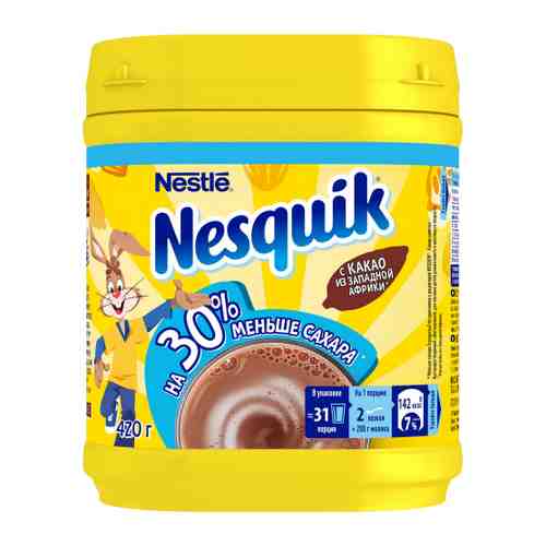Какао-напиток Nesquik быстрорастворимый обогащенный для питания детей дошкольного и школьного возраста 420 г арт. 3409187