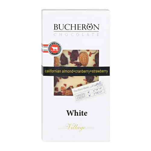 Шоколад Bucheron белый с миндалем клюквой и клубникой в картоне 100 г арт. 3282179