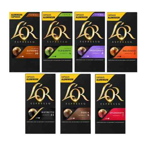 Капсулы L`Or Espresso Коллекция 7 упаковок по 10 капсул 520 г арт. 3407909