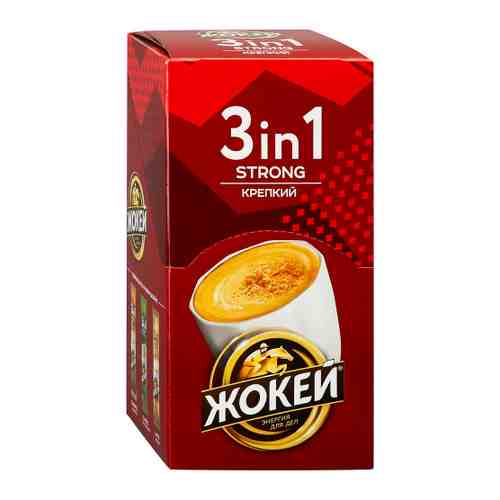 Напиток Жокей Крепкий кофейный растворимый 3в1 10 пакетиков по 12 г арт. 3451533