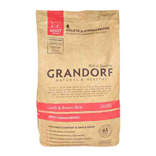 Корм сухой Grandorf с ягненком и рисом для взрослых собак всех пород 12 кг арт. 3394136
