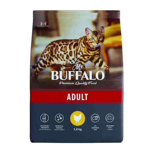 Корм сухой Mr.Buffalo Adult курица для кошек 1.8 кг арт. 3520109