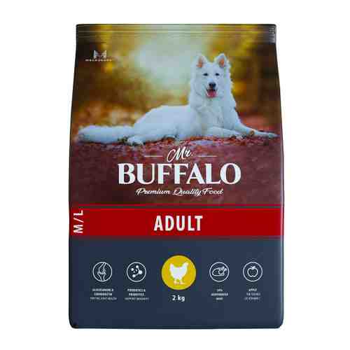 Корм сухой Mr.Buffalo Adult M/L курица для собак средних и крупных пород 2 кг арт. 3520099