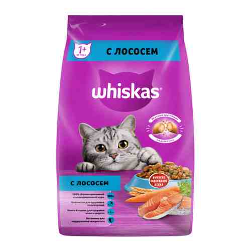 Корм сухой Whiskas полнорационный Аппетитный обед с лососем для взрослых кошек 1.9 кг арт. 3316340