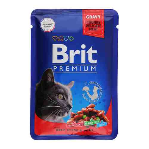 Корм влажный Brit Premium говядина и горошек для взрослых кошек 85 г арт. 3519821