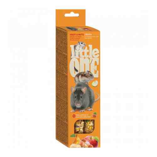 Лакомство Little One палочки с фруктами и орехами для хомяков крыс мышей и песчанок 2 штуки по 60 г арт. 3296750