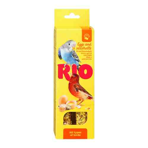 Лакомство Rio Палочки с яйцом и ракушечником для всех видов птиц 2 штуки по 40 г арт. 3496920