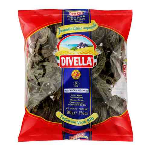 Макаронные изделия Divella Tagliatelle Verdi Тальятелле со шпинатом в гнездах из твердых сортов пшеницы 500 г арт. 3378490