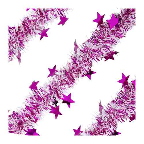 Мишура новогодняя Magic Time розовая со звездами 200x6 см арт. 3413046