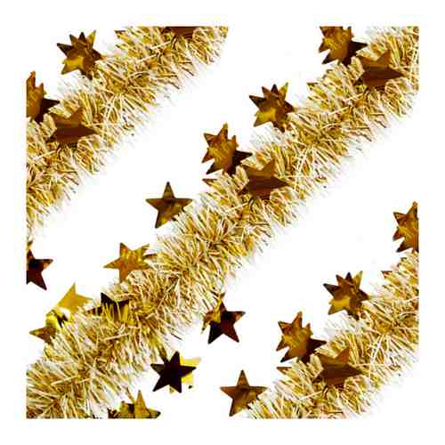 Мишура новогодняя Magic Time золотая с темными звездами 6х200 см арт. 3413045