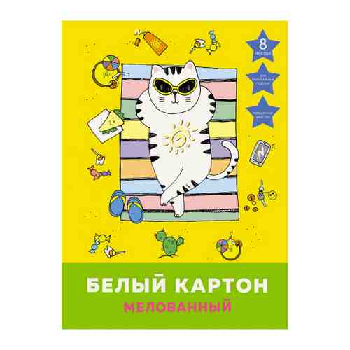 Набор цветной бумаги и картона Unnika Land Каникулы кота 8 листов арт. 3422826