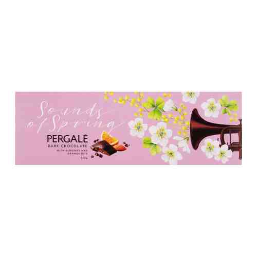 Шоколад темный Pergale Sounds of spring с дроблёным карамелизированным миндалём и кусочками апельсина 220 г арт. 3516776