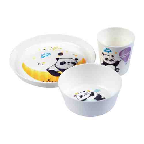 Набор посуды детский Полимербыт Little Angel Bears 3 предмета (тарелка миска стакан) арт. 3343814