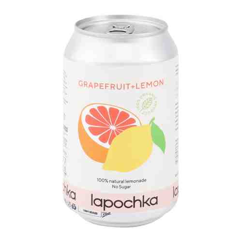 Напиток Lapochka Лимонад Грейпфрут Лимон среднегазированный 0.33 л арт. 3486201