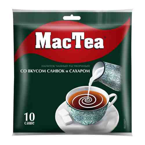 Напиток MacCoffee чайный растворимый MacTea со вкусом сливок и сахаром 10 пакетиков по 16 г арт. 3442289