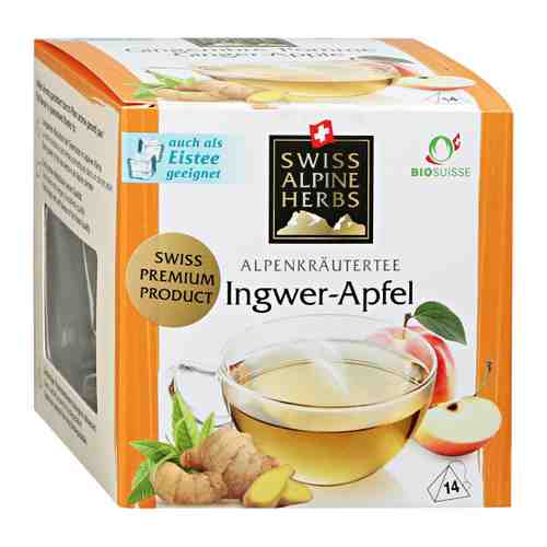 Напиток Swiss Alpine Herbs чайный Имбирно-яблочный 14 пакетиков по 2 г арт. 3461479