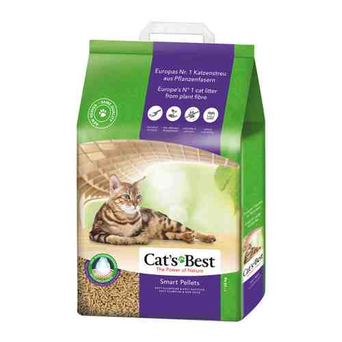 Наполнитель Cat's Best Smart Pellets древесный комкующийся для кошачьего туалета 10 кг арт. 3423857