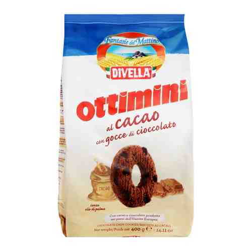 Печенье Divella Оттимини итальянское шоколадное 400 г арт. 3425429