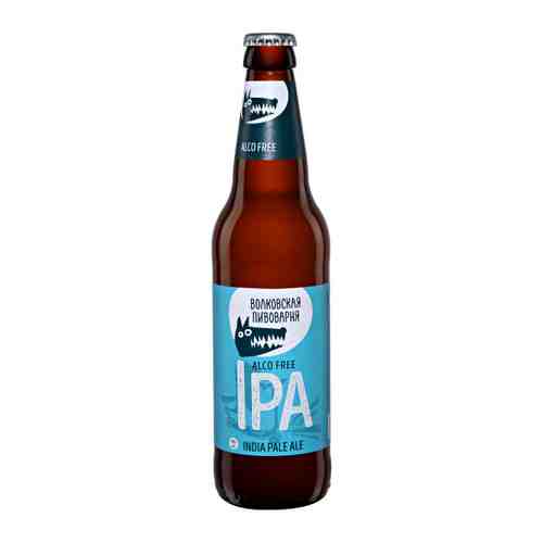 Пиво Волковская Пивоварня Alco Free IPA светлое нефильтрованное газированное безалкогольное 0.5% 0.45 л арт. 3487080