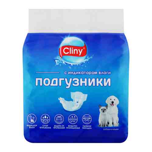 Подгузники Cliny для собак и кошек 10 штук S 3-6 кг арт. 3452591