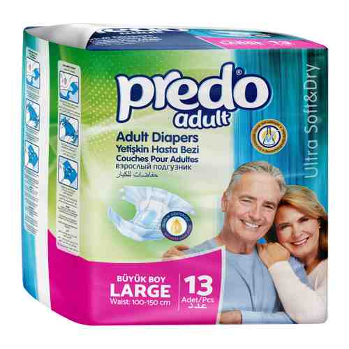 Подгузники для взрослых Predo Adult размер L 13 штук арт. 3518910