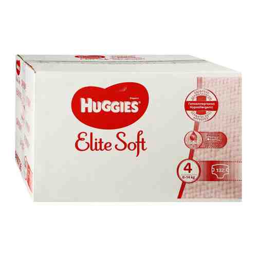 Подгузники Huggies Elite Soft 4 (8-14 кг, 132 штуки) арт. 3375079