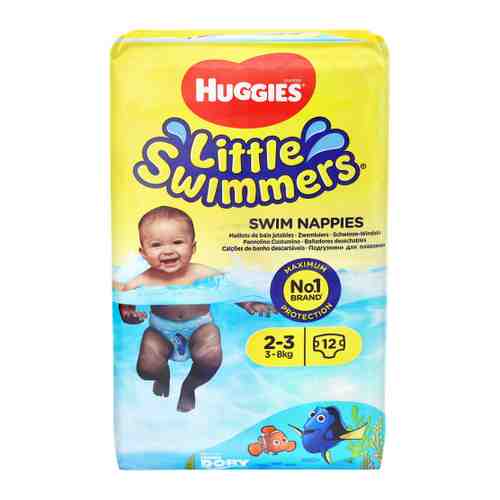 Подгузники-трусики Huggies для плавания Little Swimmers 2-3 (3-8 кг, 12 штук) арт. 3335012