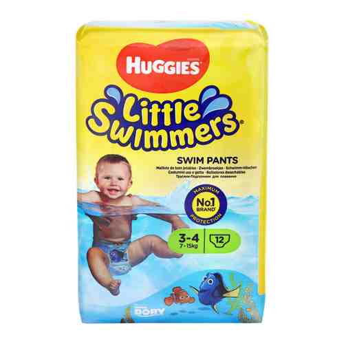 Подгузники-трусики Huggies для плавания Little Swimmers 3-4 (7-15 кг, 12 штук) арт. 3335014