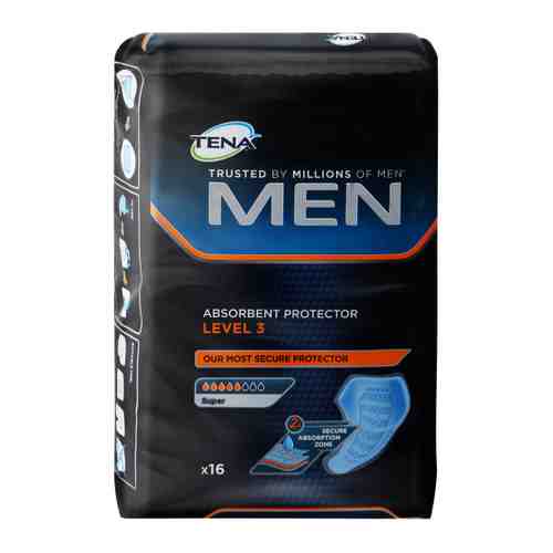 Прокладки урологические Tena Men Уровень 3 для мужчин 16 штук арт. 3517488