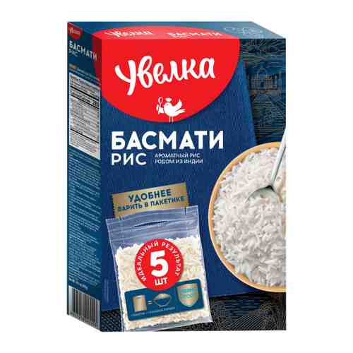 Крупа рис Увелка басмати 5 пакетиков по 80 г арт. 3395765