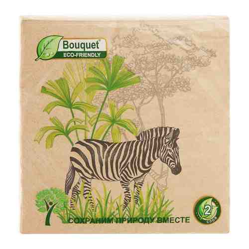 Салфетки бумажные Bouquet eco-friendly Зебра 2 слоя 33х33 см 25 штук арт. 3435619