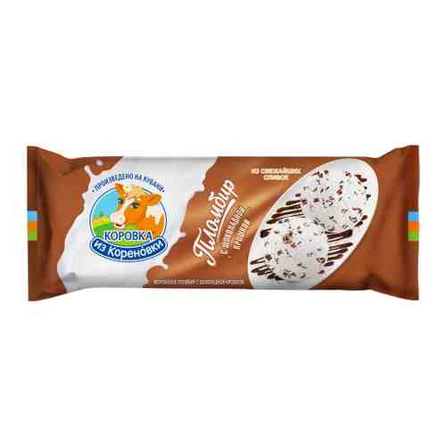 Мороженое Коровка из Кореновки пломбир с шоколадной крошкой полено 400 г арт. 3264139