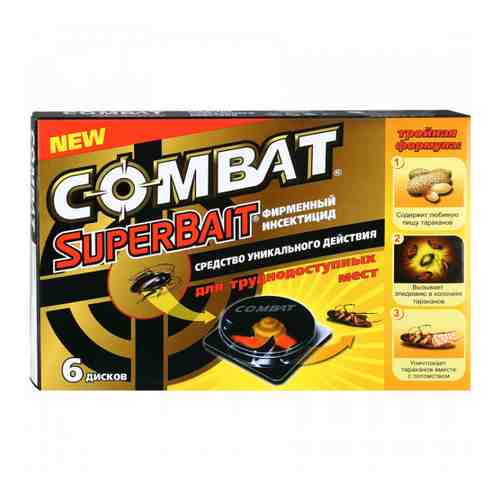 Средство инсектицидное от тараканов Combat Super Bait ловушка 6 штук арт. 3309381