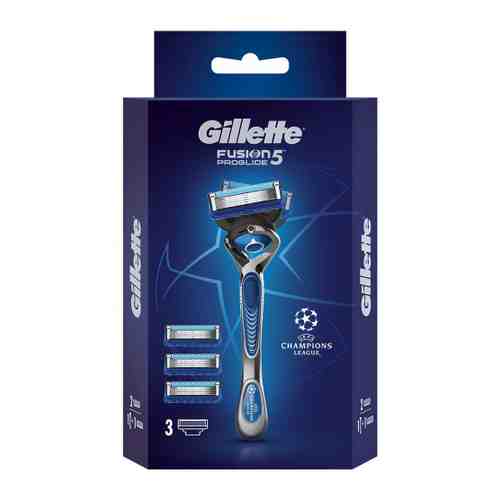 Станок для бритья Gillette Fusion5 ProGlide c символикой UEFA Champions League мужской 3 сменные кассеты арт. 3433428